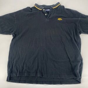 CS Sportswear Black Iowa Hawkeyes Polo Shirt Men's Short Sleeve Golf Casual